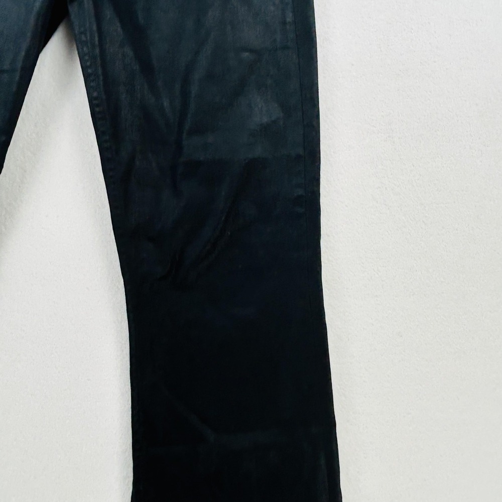 GAP Jeans Womens 12 Tall Black Vintage Slim Mid Rise Coated Denim Stretch Shiny - Picture 14 of 16
